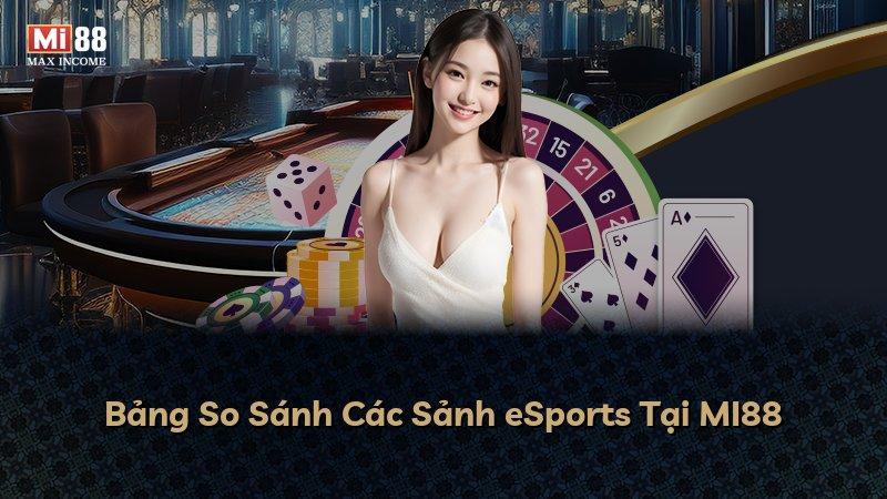 Bảng So Sánh Các Sảnh eSports Tại MI88
